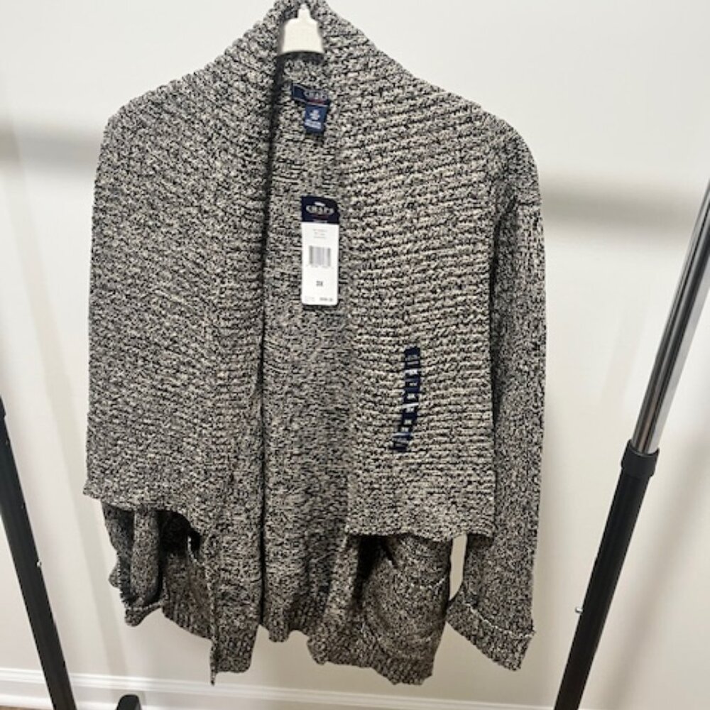Cozy Black & Tan Long-Sleeve Cardigan